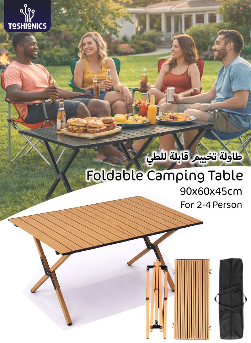 توشيونيكس طاولة تخييم خارجية قابلة للطي - طاولة معدنية خفيفة الوزن محمولة قابلة للطي مع حقيبة حمل، طاولة نزهة مدمجة قابلة للطي للمشي لمسافات طويلة، الصيد، الشاطئ، الشواء، الطبخ، السفر، المهرجانات والاستخدام الداخلي والخارجي - 90×60×45 سم - Image 1